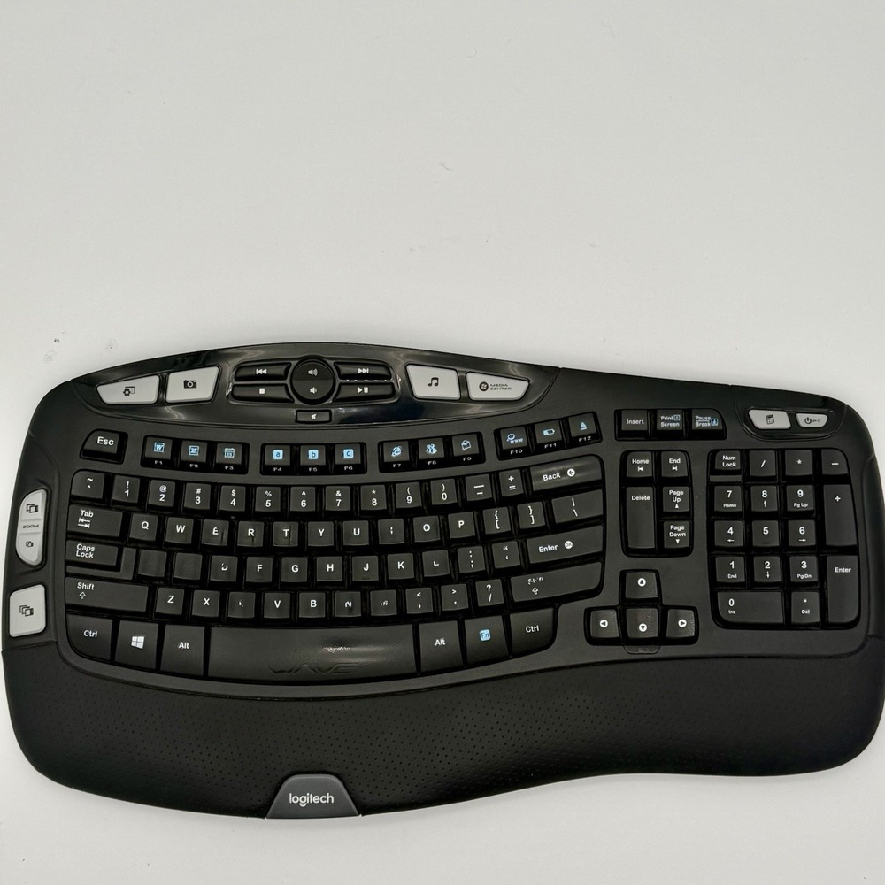 Logitech K350 Wireless Wave Ergonomic Keyboard No USB Receiver Missing Rear Foot